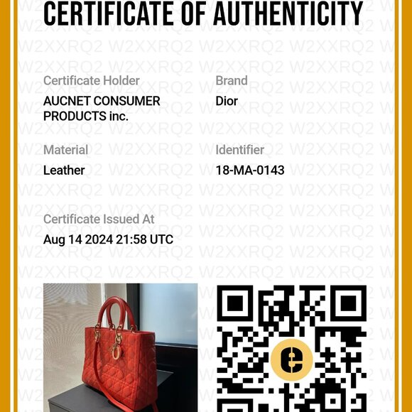 Pre-owned Dior Orange Cannage Lamb Lady Dior 2-Way Bag Large - Picture 6 of 6